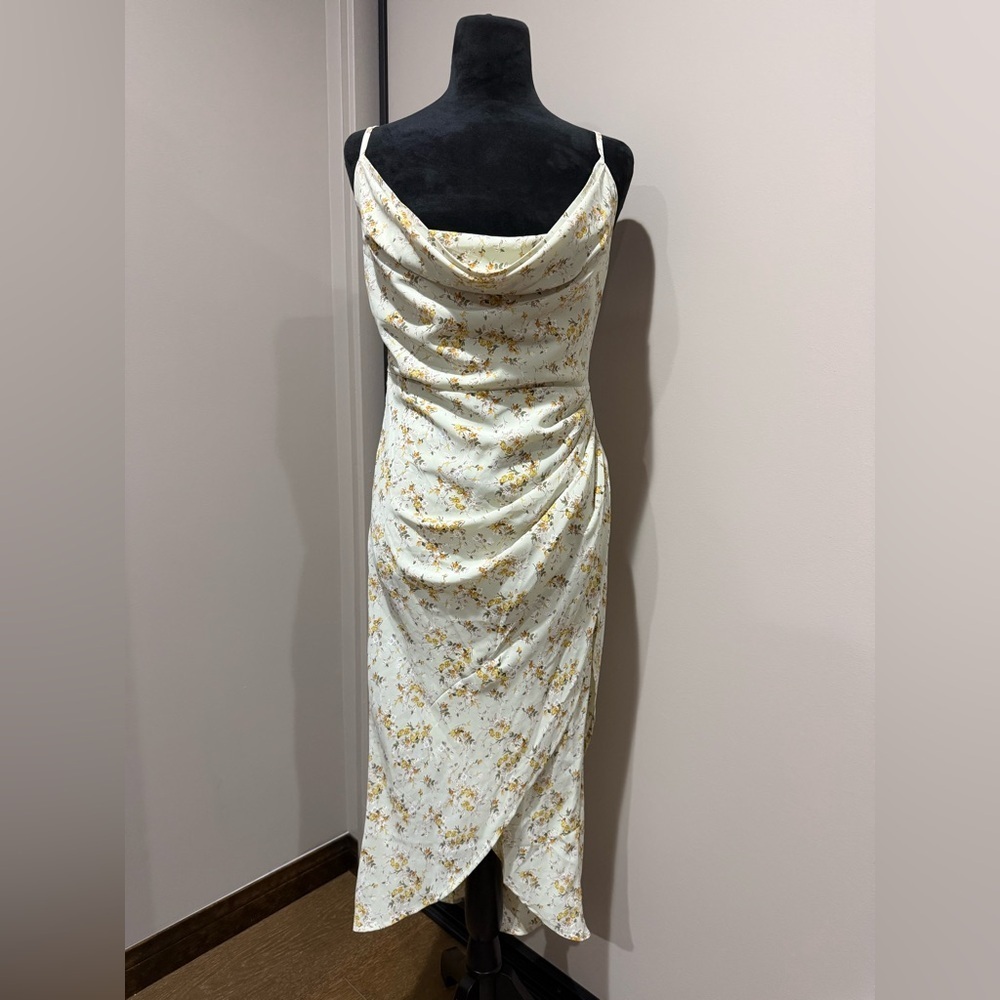 MARBLE Yellow Floral Midi Dress